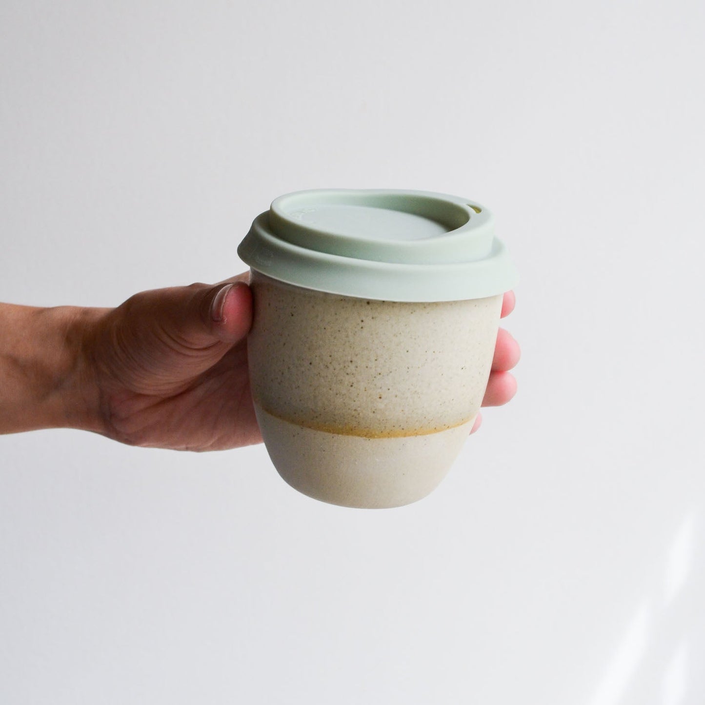 Reusable takeaway cup ~ Driftwood on Natural {8oz}