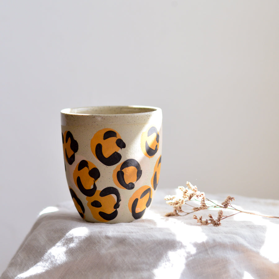 Reusable takeaway cup ~ Leopard {12oz}