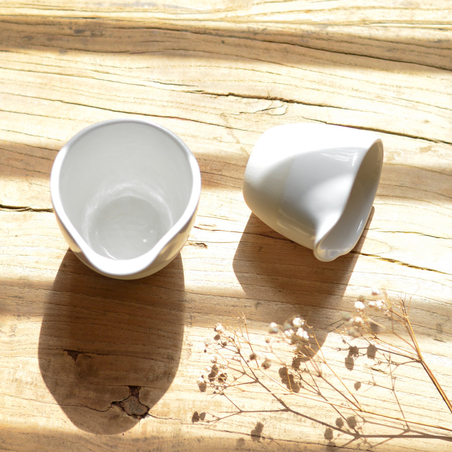Handmade ceramic pourer ~ Classic White