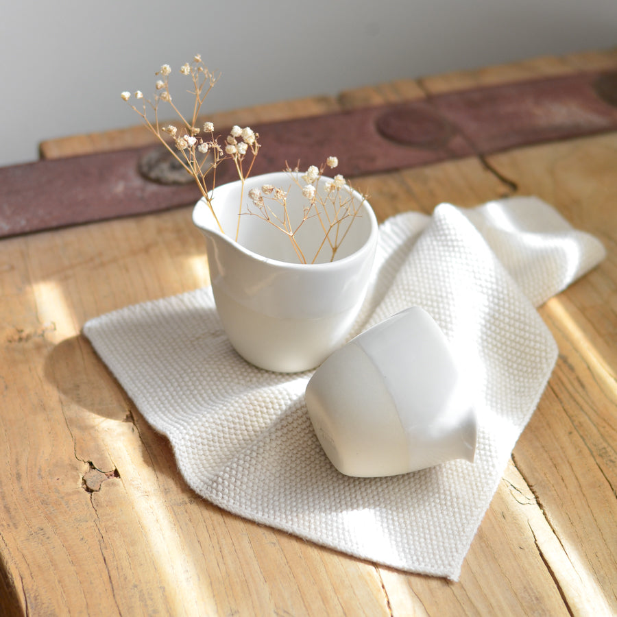 Handmade ceramic pourer ~ Classic White