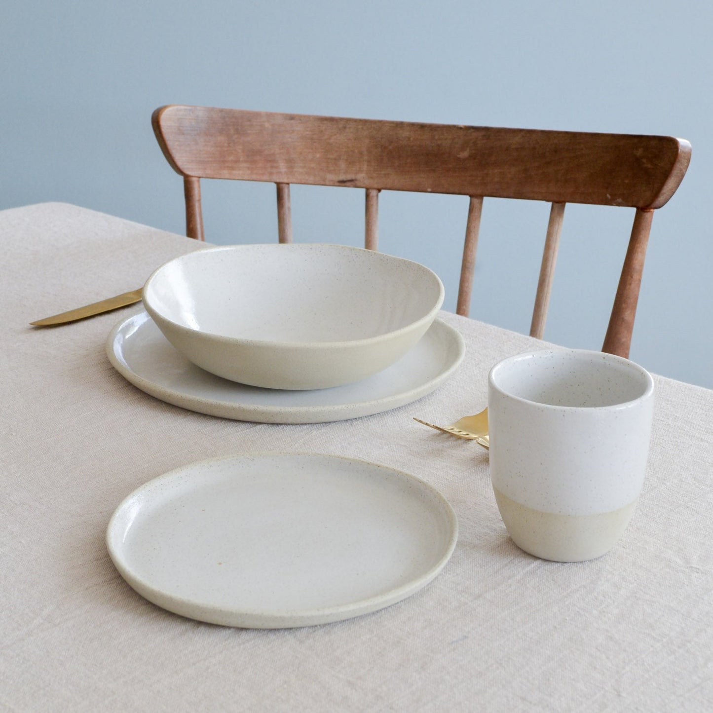Place Setting bundle ~ White on Stone