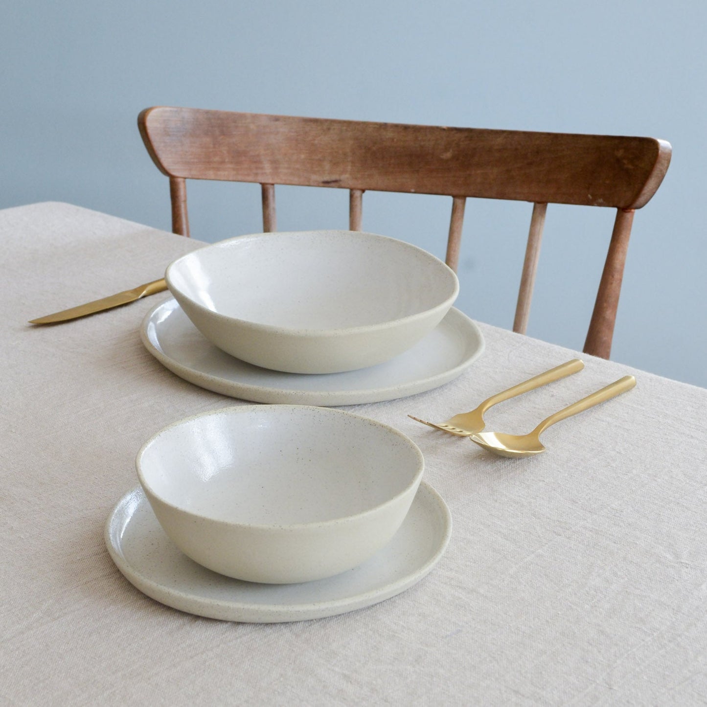 Place Setting bundle ~ White on Stone
