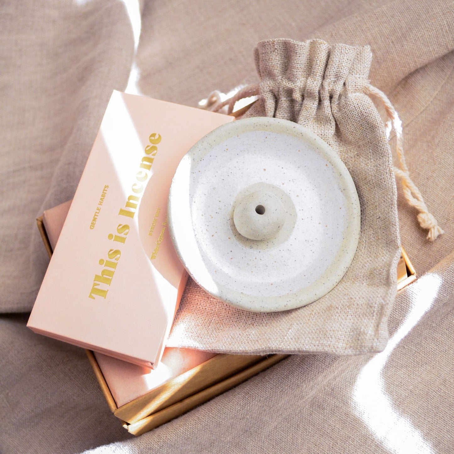 Incense gift bundle in gift box ~ White on Stone
