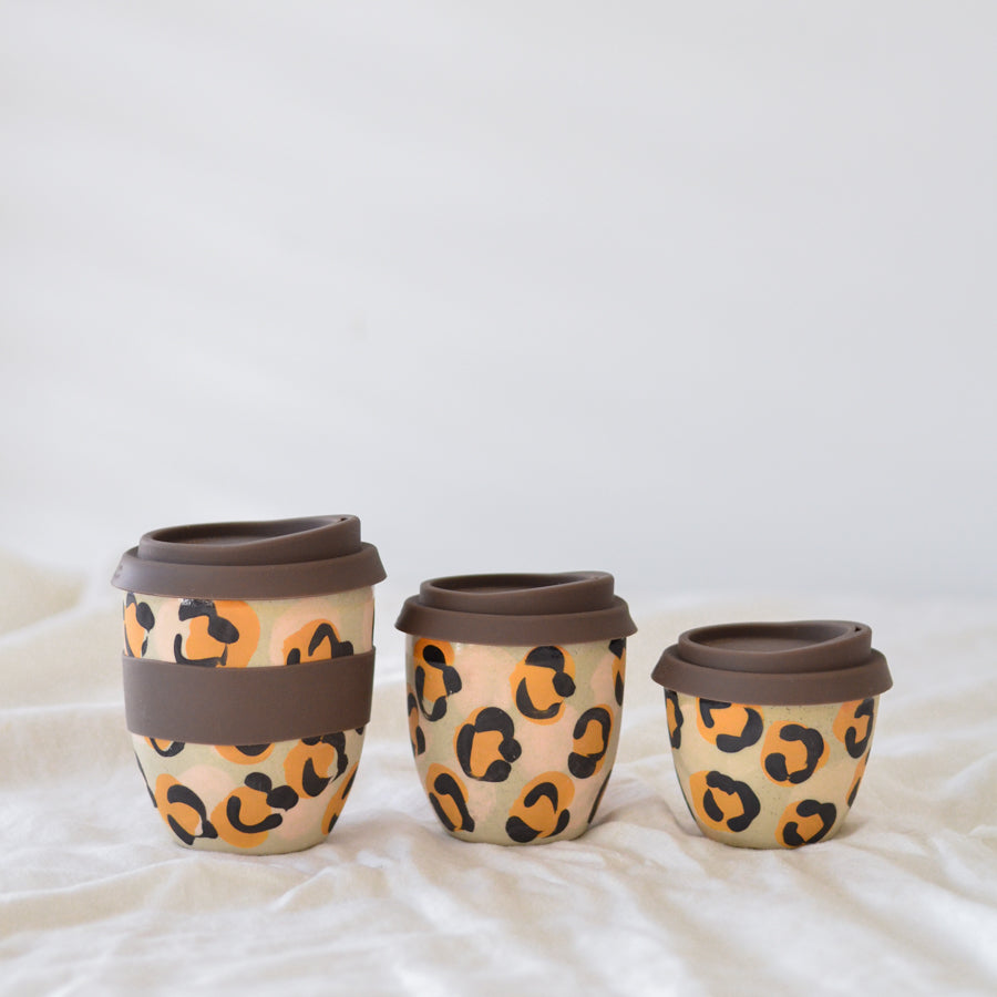Reusable takeaway cup ~ Leopard {12oz}