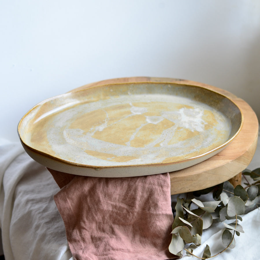 Oval serving platter ~ Pebblestone