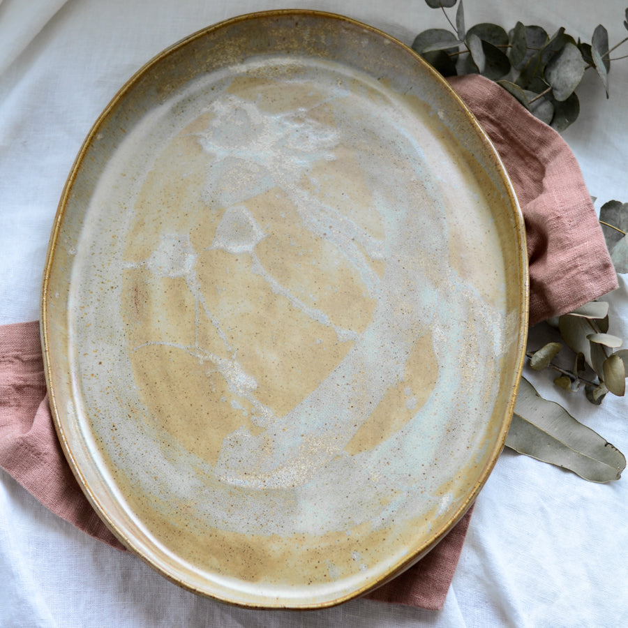 Oval serving platter ~ Pebblestone