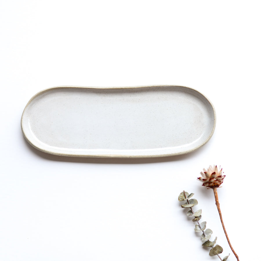 Pebble tray ~ White on Stone