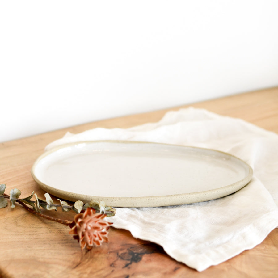 Pebble tray ~ White on Stone