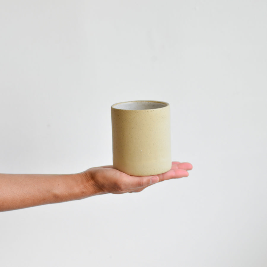 Utensil Holder / Vase ~ White on Stone