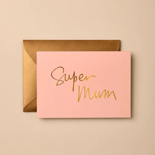 Super Mum (Petal Pink) - greeting card