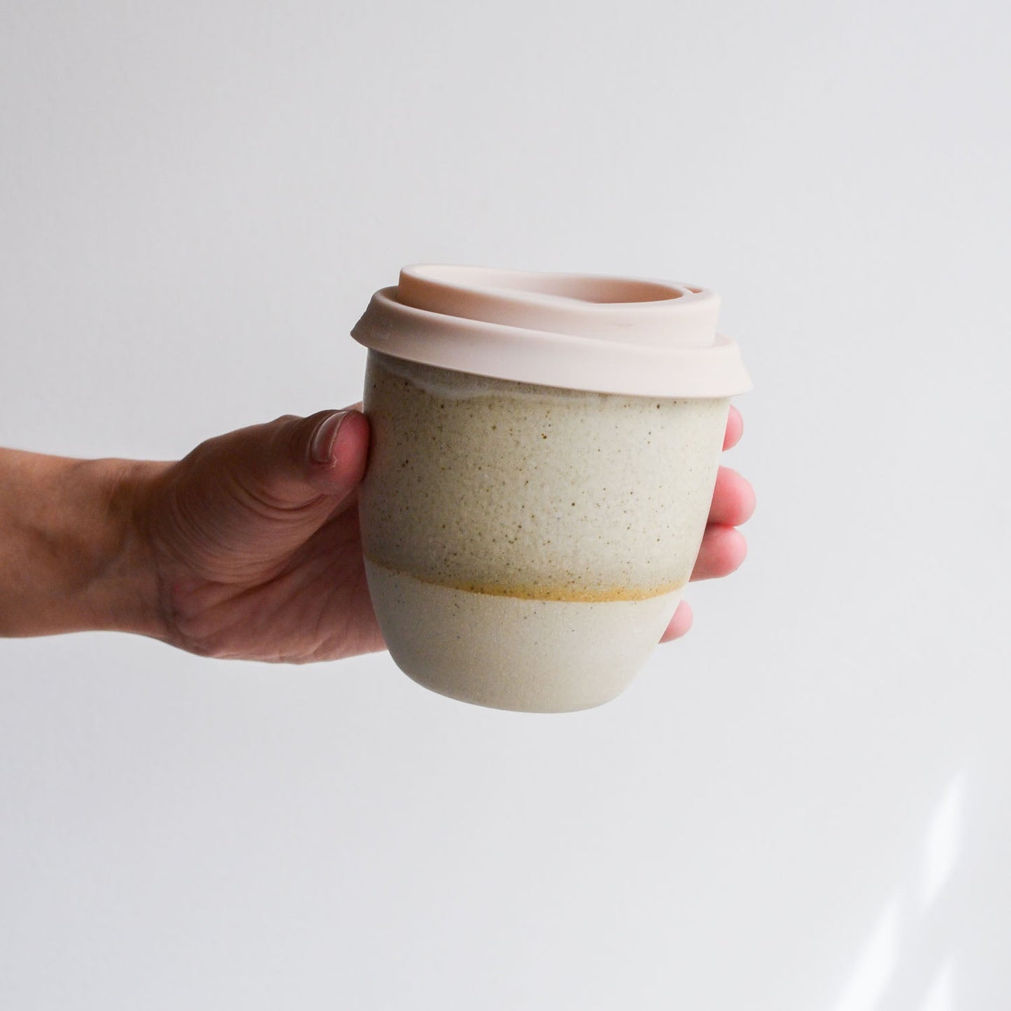 Reusable takeaway cup ~ Driftwood on Natural {8oz}