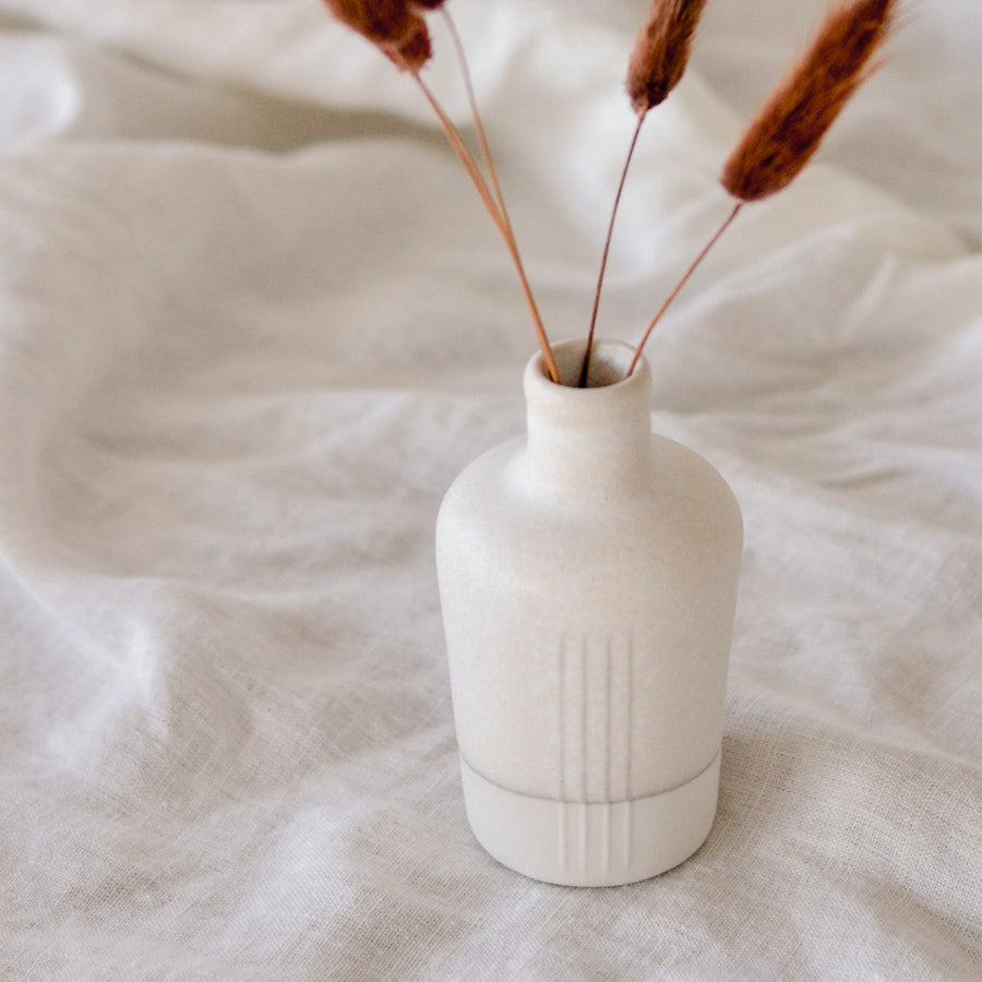 Apothecary bottle vase  ~ Matte White