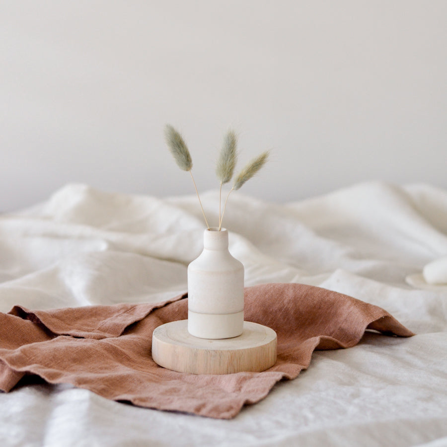 Mini bottle vase  ~ Matte White