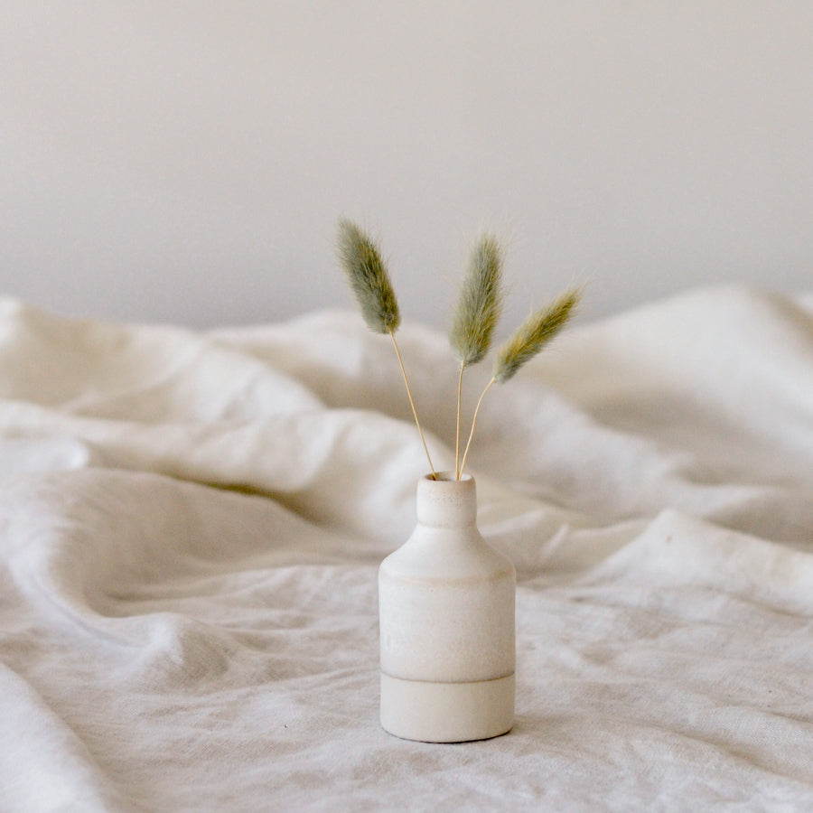 Mini bottle vase  ~ Matte White