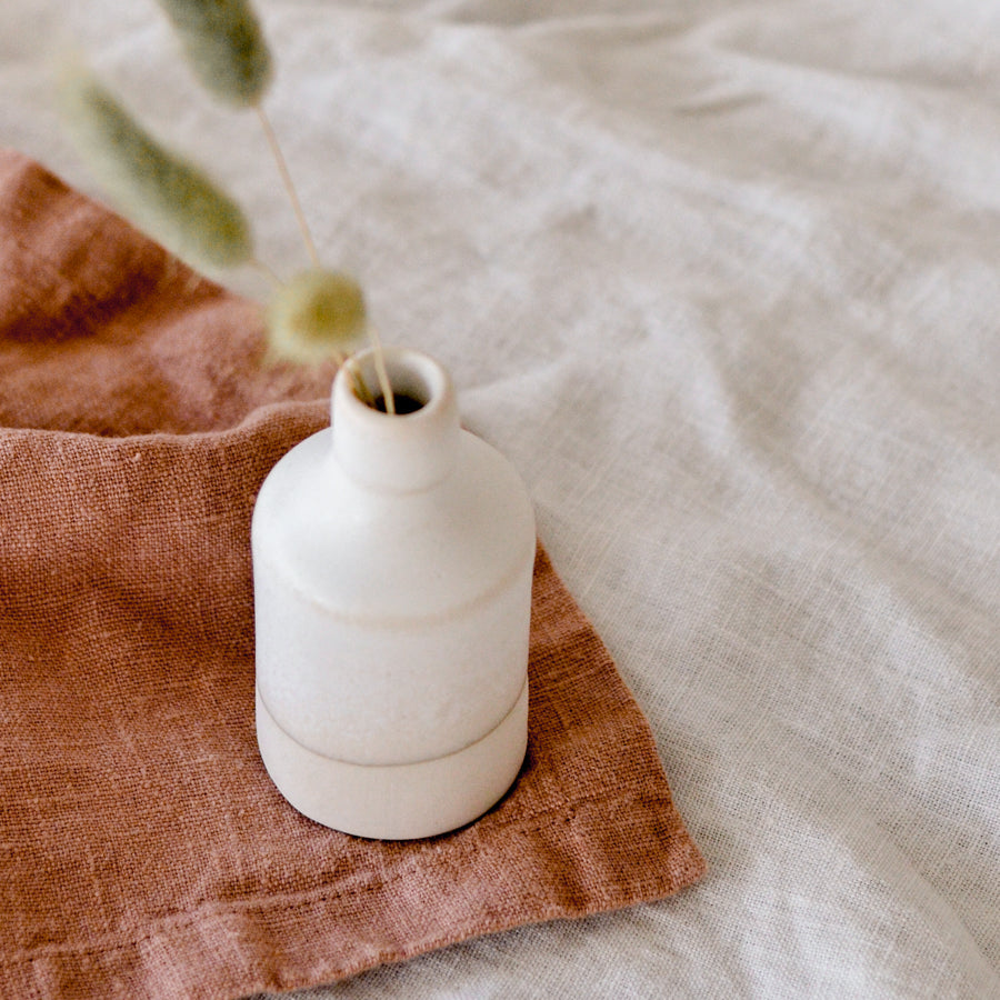 Mini bottle vase  ~ Matte White