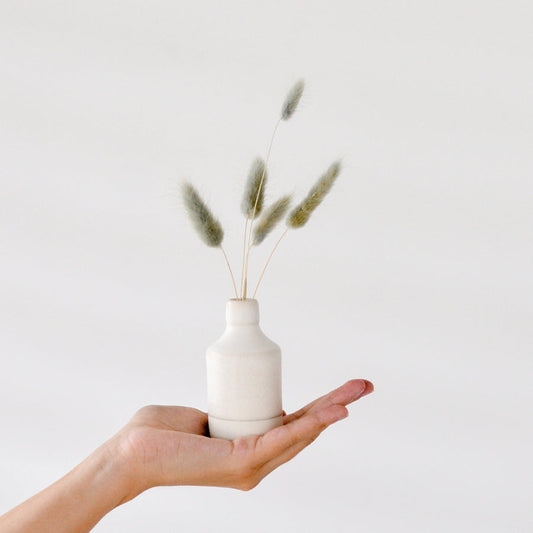 Mini bottle vase  ~ Matte White