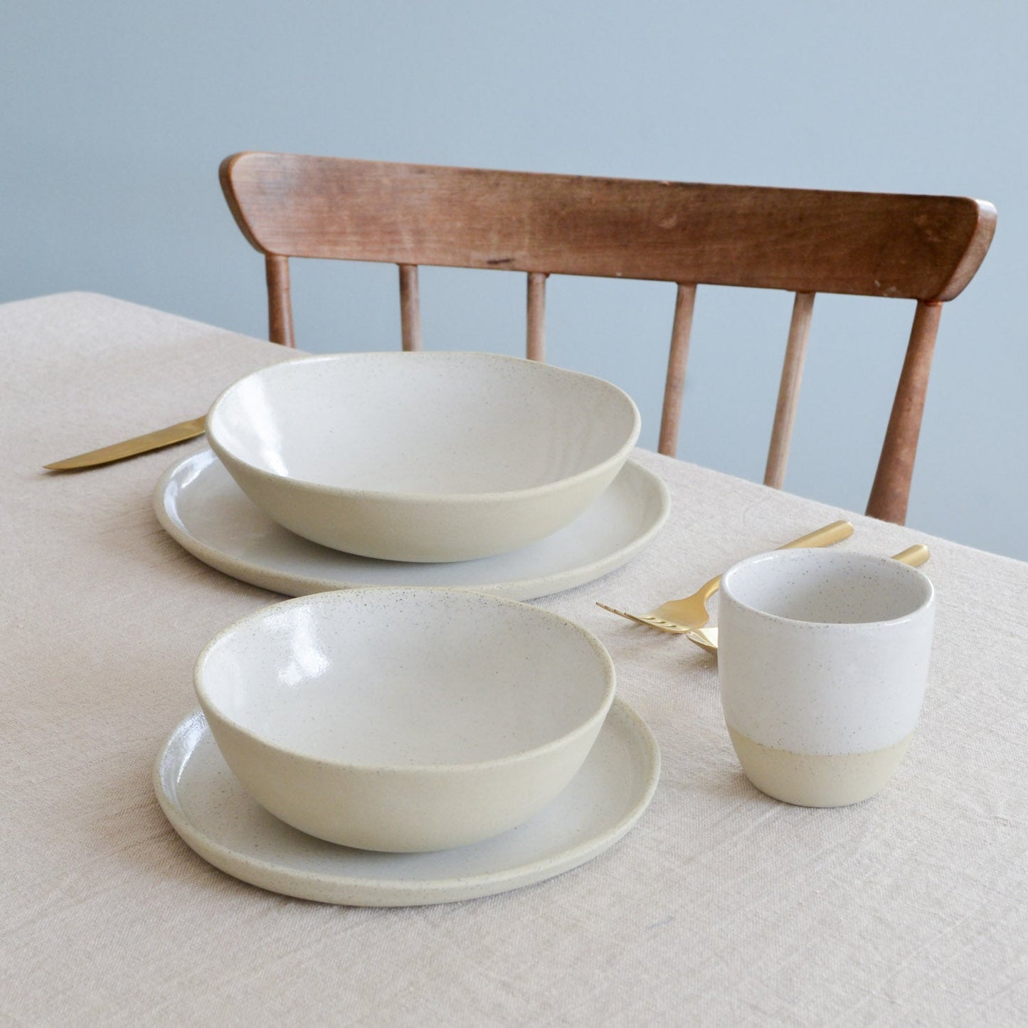 Place Setting bundle ~ White on Stone