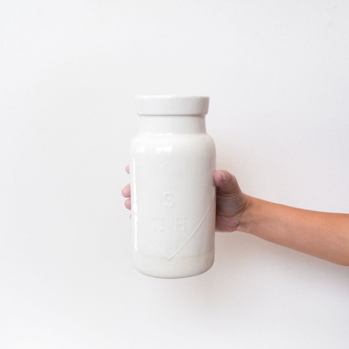 Large bottle jar ~ Classic White {disc}