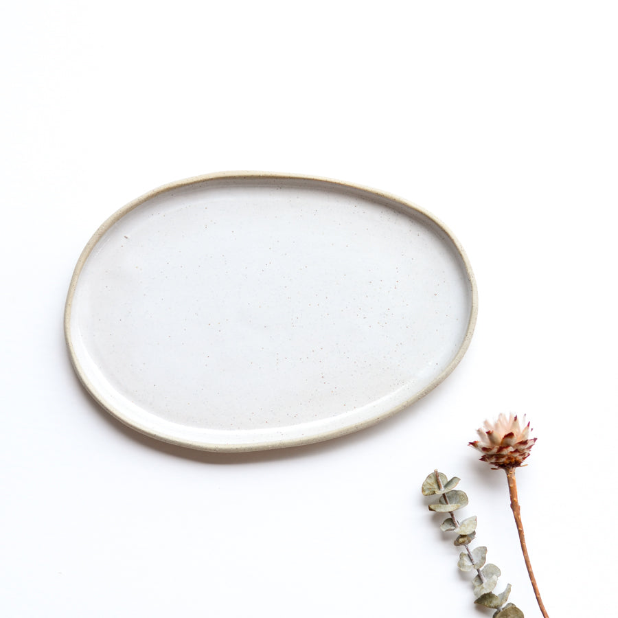 Pebble tray ~ White on Stone